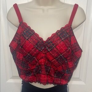 TorridCurve 3 Stylish Red Plaid Crop Top